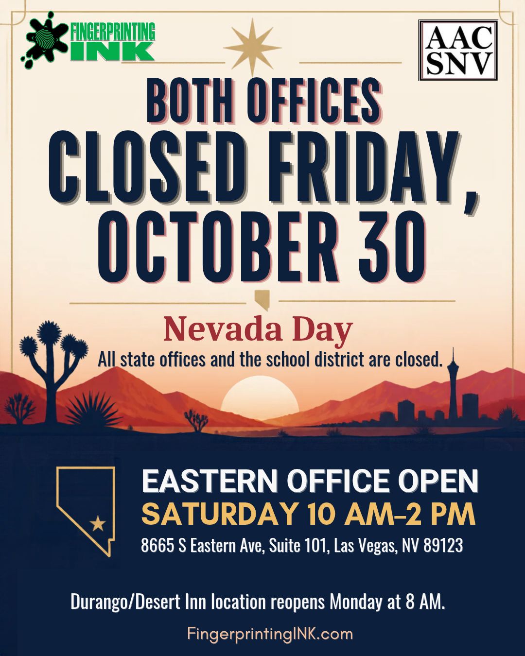 Closed Nevada Day 